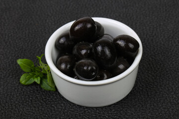 Black olives in the bowl