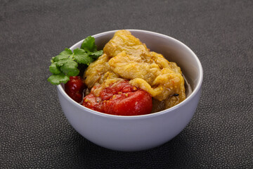 Caucasian cuisine - baked eggplant and tomato