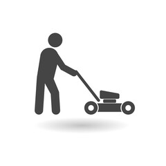 Fototapeta premium Gardening Grass Cutter icon with shadow