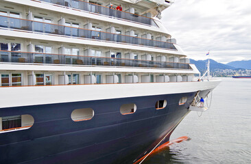 HAL cruiseship or cruise ship liner arrival into Vancouver from Alaska cruising. Kreuzfahrtschiff...