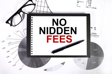 Business man pointing the text: No Hidden Fees