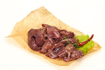 Raw chicken liver ready for cooking