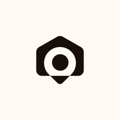 Creative Professional Trendy home point house point Logo Design in Black and White Color