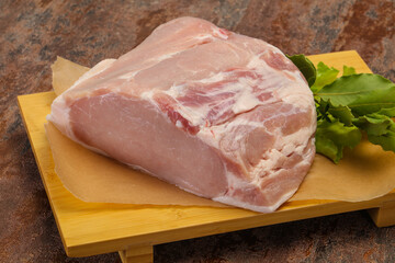 Raw pork meat piece for cooking