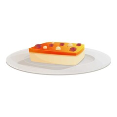 Cake food molecular cuisine icon. Cartoon of cake food molecular cuisine vector icon for web design isolated on white background