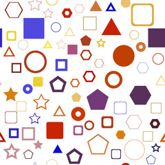 Abstract seamless geometric pattern. Multicolor Figures. Texture for print and Banner. 