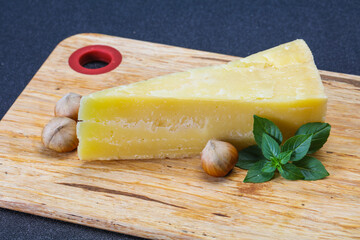 Parmesan cheese served basil and nuts