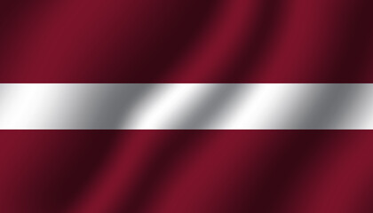 latvia national wavy flag vector illustration