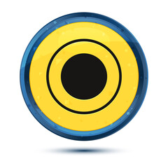 Record icon fancy yellow round button illustration