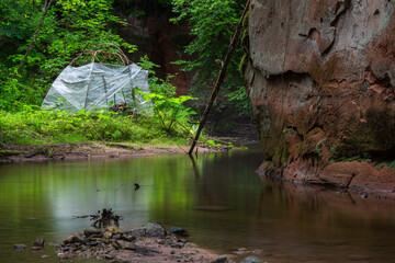 A small rocky river in spring Taken in Latvia, Raunis river