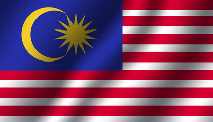malaysia national wavy flag vector illustration
