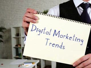 Digital Marketing Trends inscription on the sheet.