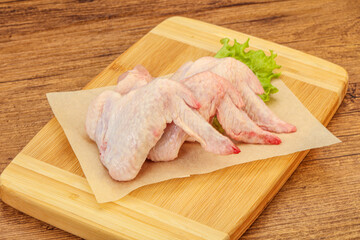 Raw chicken wings for cooking