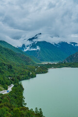 Basum Tso, a sacred glacier lake in Tibet, China.
