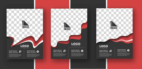 Obraz premium Set of Business flyer with space of image & logo- Brochure magazine cover page & poster template, vector illustration.