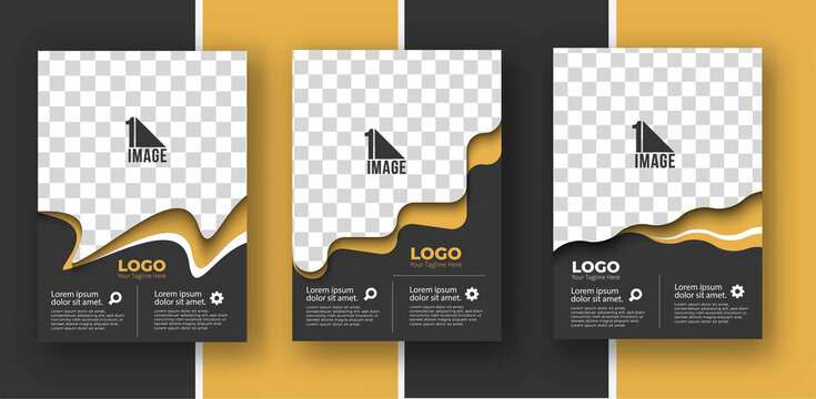 Set of Business flyer with space of image & logo- Brochure magazine cover page & poster template, vector illustration.