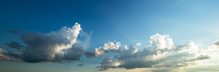 Naklejka na ściany i meble Beautiful motion blur cloud shape on blue sky in sunset time