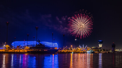 fireworks on yas marina circuit in abu dhabi 