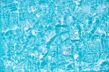 Cool and transparent ice cubes in summer