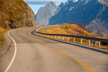 Autumn road in the mountains