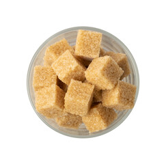 Raw Brown Cane Sugar Isolated on White Background