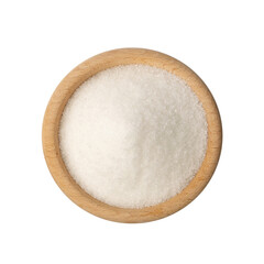 Small Crystals of White Sugar Isolated on White Background