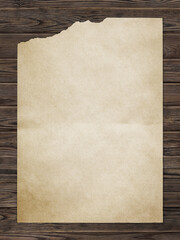 
Paper placed on old wooden table