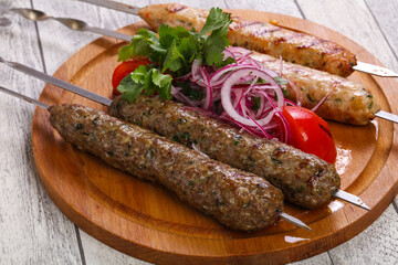 Beef and chicken kebab