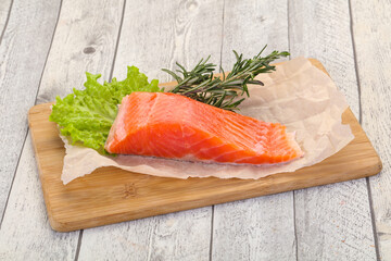 Piece of raw salmon