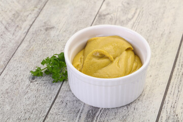 Mustard sauce in the bowl