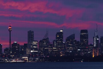 Fototapeta premium singapore skyline at night