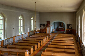 Koknese church, interior and bell