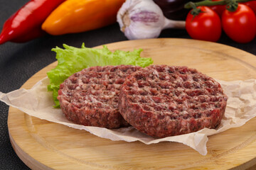 Raw burger cutlet