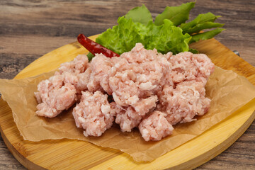 Homemade pork minced meat for cooking