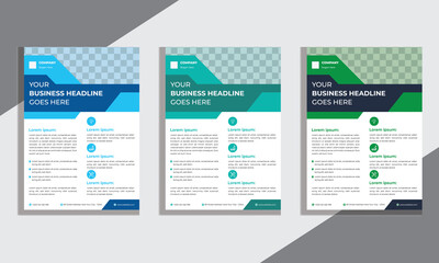 Vector Template Design In A4 Size For Flyer, Brochure, Magazine, Poster, Corporate Presentation, Portfolio Print Ready.