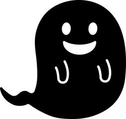 笑っているおばけのシルエット