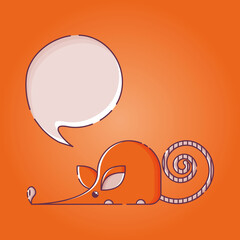 Rat with a speach bubble.