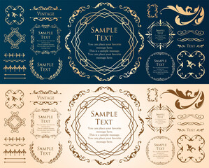ビンテージフレーム　デザインテンプレート　コピースペース　ラグジュアリー　ウエディング