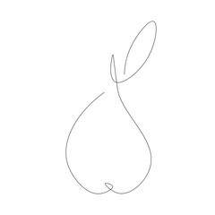 Pear on white background. Vector illustration