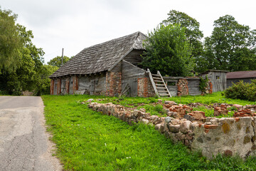 Old wooden traditional house in lithuania