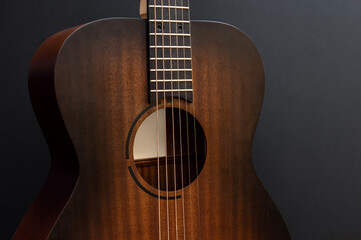 Fototapeta na wymiar acoustic guitar close up
