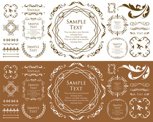 ビンテージフレーム　デザインテンプレート　コピースペース　ラグジュアリー　ウエディング