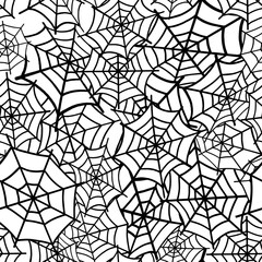 The pattern of the spider web. Design for Halloween, holidays. Halloween pattern. Hand drawn vector illustration