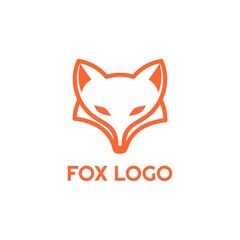 Line Art Fox Logo Icon Stock Vector 