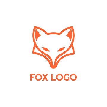Line Art Fox Logo Icon Stock Vector 