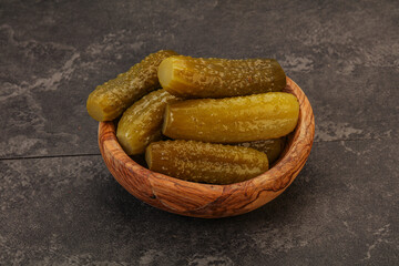 Pickled cucumbers in the plate