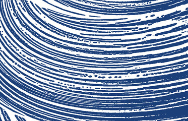 Grunge texture. Distress indigo rough trace. Emoti