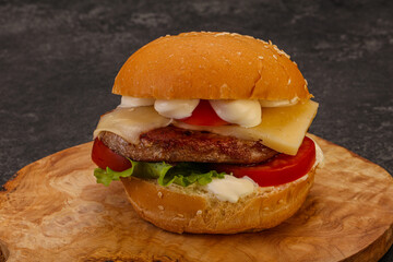 Delicous burger with tuna fish