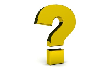 3D illustration of question mark on white background
