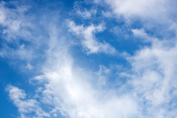 Blue sky and white clouds fine weather